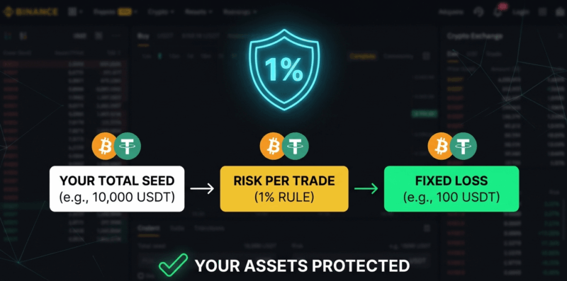 비트코인 선물 리스크 관리 1퍼센트 룰 개념도